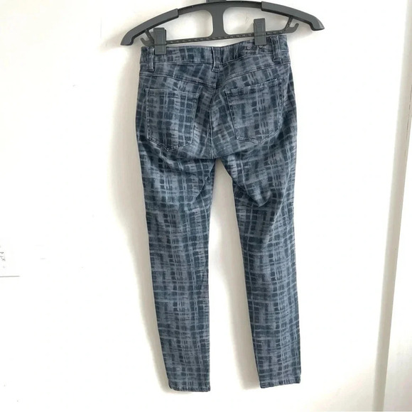 CAbi tie dyed grid curvy skinny jeans blue/grey pants 2 - Picture 3 of 5